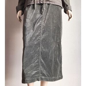 Jones New York Velvet   Midi Skirt (sage)